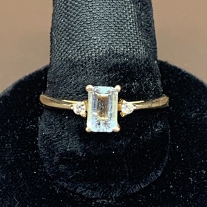 14kt Yellow Gold Stone & Diamond Ring Size 6.5 dwt 1.30