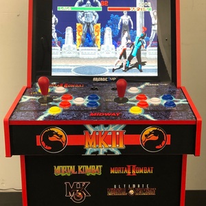 Arcade1Up Mortal Kombat II Classic Arcade Game with 4-foot-tall stand-up cabinet