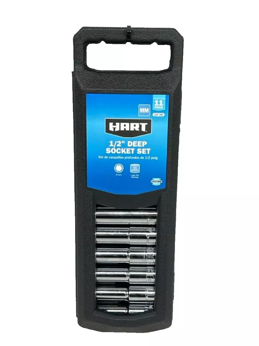 Hart 11-Piece 1/2-inch Drive Impact Socket Set, Chrome HHMTS206