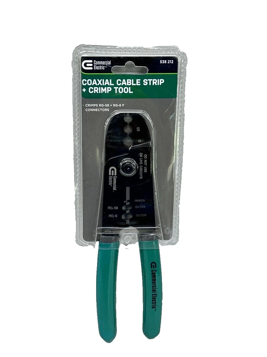 Commercial Electric Coaxial Cable Strip & Crimp Tool 538 212