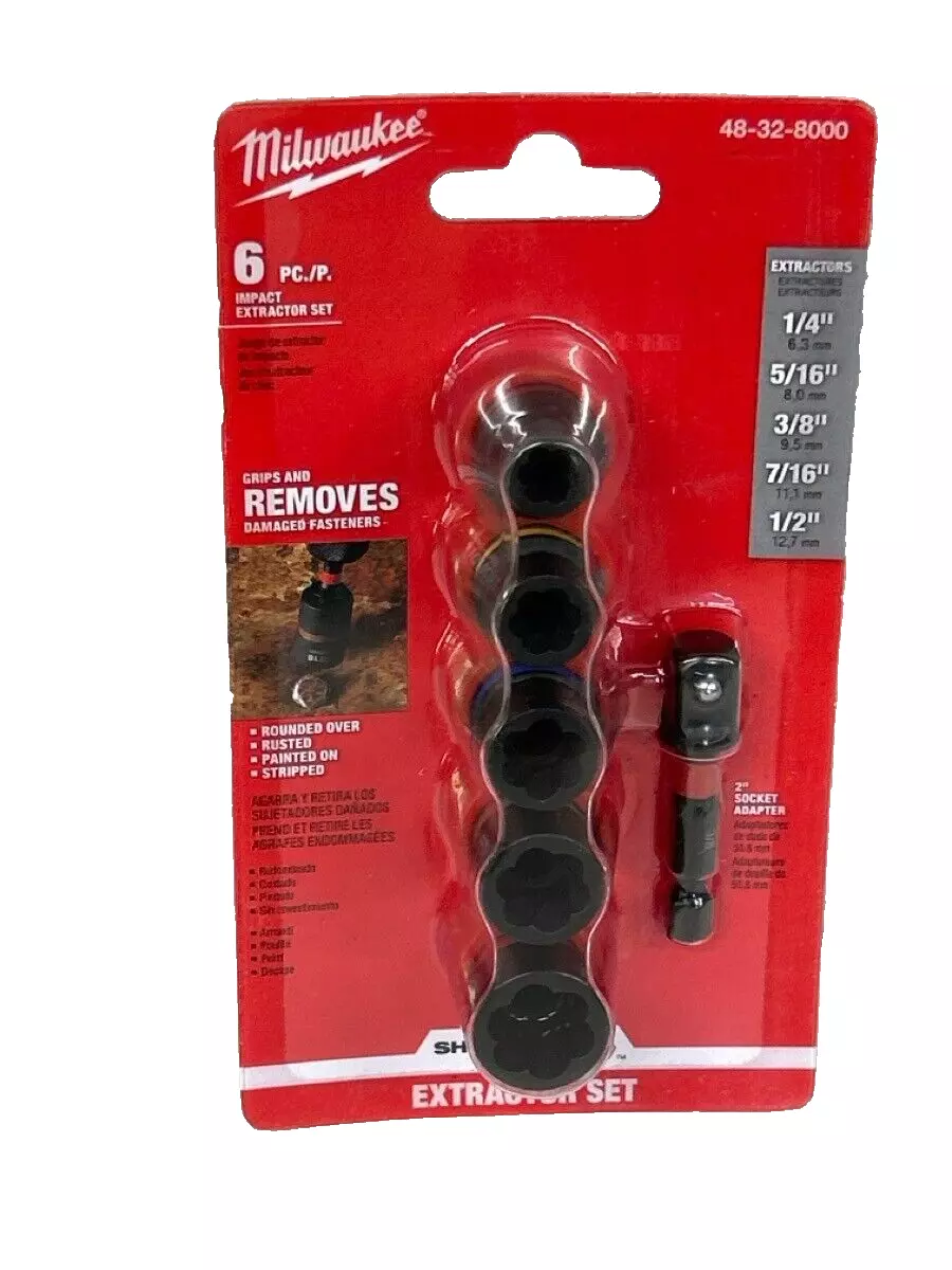 Milwaukee Shockwave Impact Duty Bolt 6-Piece Extractor Set 48-32-8000