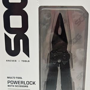 *New* SOG Multi-Tool PowerLock with Scissors Black Nylon Pouch