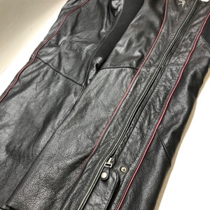 Harley Davidson Red Embroidery Flames XL Leather Women's Chaps 