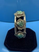  Sterling Silver .925 Cuff Bracelet w/Turquoise Stones 