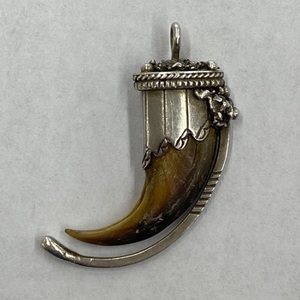 Native Silver Bear Claw Pendant