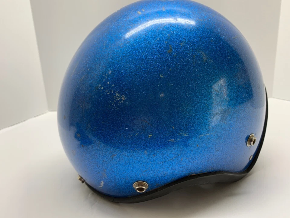 Vintage 1970'S Arthur Fulmer AF 20 Blue Metal Flake Motorcycle Helmet