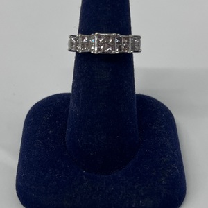 Lds 14kt Gold Diamond Ring 20 Princess cut Diamonds 2.22dwt  size 6.25 