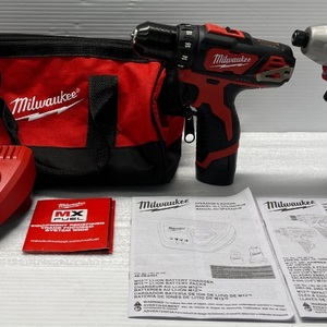 Milwaukee M12 12V Lithium-Ion Cordless Hammer Drill/Impact Driver Combo Kit (2-Tool) with (2) 1.5Ah 