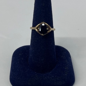 10k Gold Blue Oval Birthstone Ring