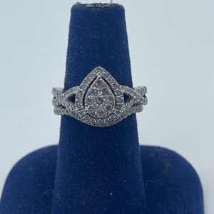 14kt White Gold Lds Diamond Bridal Set 3.49DWT Size 6.34