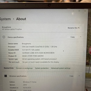 HP Pavilion 15-eg2065st 15.6" IPS FHD Laptop Intel Core i5-1235U 12GB 256GB W11H