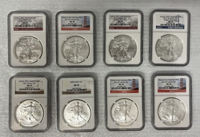 2008-2011(S) EAGLE S$1 NGC MS70 8-1 OZ Coins