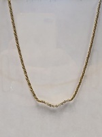  14kt Yellow Gold Chain 8.40DWT With 10-8pts. Round Diamonds 0.80ctw