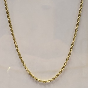  10kt Yellow Gold Hollow Necklace Rope 1.10DWT 18"