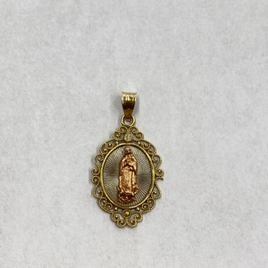  10kt Yellow Gold Virgin Mary Pendant 0.70DWT