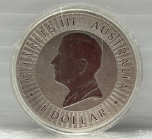 Australia Charles III 2024 1 Dollar One Troy Ounce Coin Silver .999 Fine