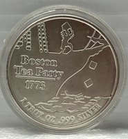 Boston Tea Party One Ounce Silver Coin Silver.999 Fine