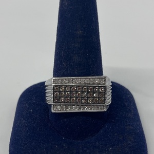  .925 Silver Fashion Ring With Clear & Champagne Stones Size 11