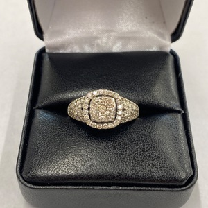  10kt White Gold Ring Engagement Halo Ring 2.40DWT Size-7 Appx 1.25 CTW