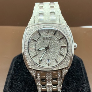 Bulova Men's Phantom Crystal Pave Stainless Steel Watch 96B296