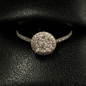  10kt White Gold Halo Engagement Diamond Ring 1.30DWT 