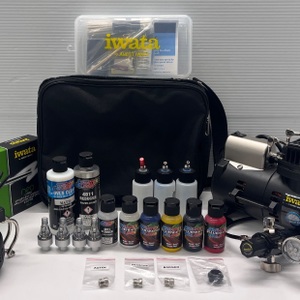 Iwata Airbrushes oil-less piston air Compressor & Airbrush Kit Smartjet