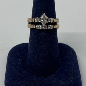  14kt Yellow Gold Diamond Bridal Set 4.42DWT Size 6.25