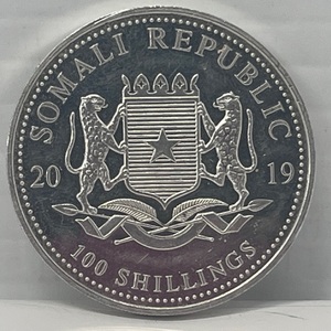 2019 Somali Republic 100 Shilling Silver Coin 1 Oz .9999