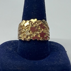 Men's Yellow Gold 14kt Fashion Nugget Ring 3.15dwt Size: 10