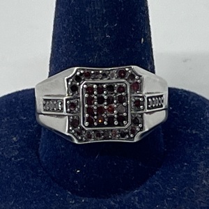 Silver Birthstone Ring 44 Brown Stones 5.56 dwt .925 Size: 11