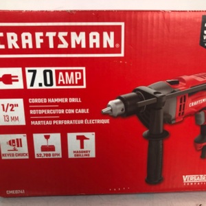 CRAFTSMAN Corded Electric Hammer Drill 7A Variable Speed 1/2" CMED741