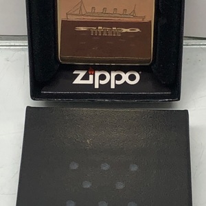 Vintage Zippo Solid Brass Titanic Lighter 