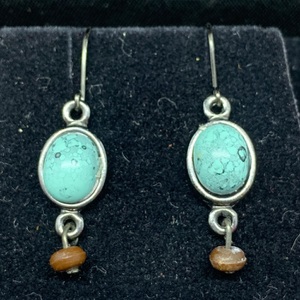  Silver And Turquoise Earrings 3.6dwt 