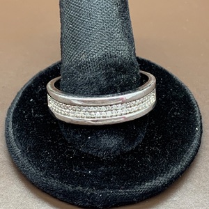  Silver Fashion Ring 2.80DWT Size 10 w/ 20 Stones 