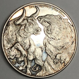 2023 Silver 1 oz Chad Bull & Bear Coin 999.9 Fine Silver 