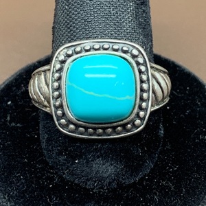  Silver And Turquoise Ring 3.1dwt Size 7