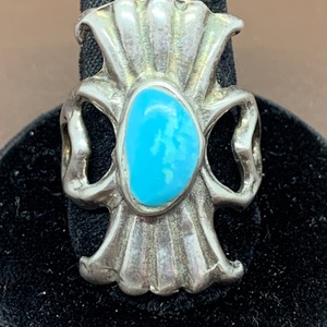  Silver And Turquoise Ring 4.7dwt Size 7.5