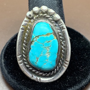  Silver And Turquoise Ring 5.7dwt Size 9