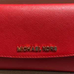 Michael Kors Large Trifold Studded Wallet Red