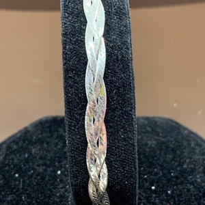 .925 Sterling Silver Braided Herringbone Bracelet 6.5" 2.3dwt 