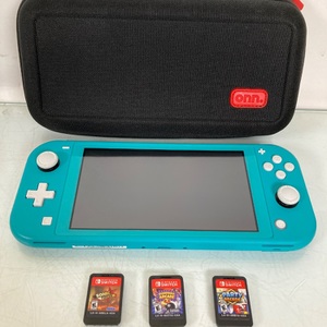 Nintendo Switch Lite Handheld Game Console, Turquoise, HDH-001 3 games and case