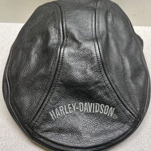 Harley-Davidson Black 100% Leather Cabbie Hat Size M